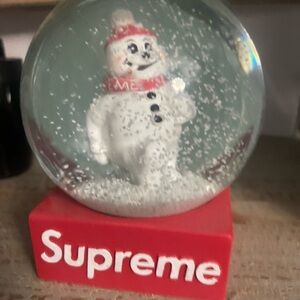 Supreme Festive Snowman Globe - Red and White